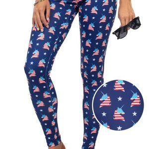TIPSY ELVES | Patriotic United Unicorn Leggings USA Flag July 4th America
